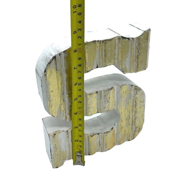Decorative Wooden "S"‎ with gold/white detailing - Picture 4 of 5